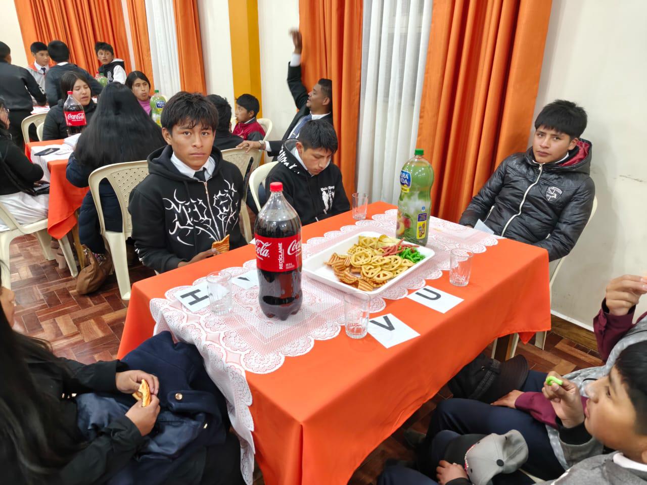 Enjoying snacks during the dynamics.